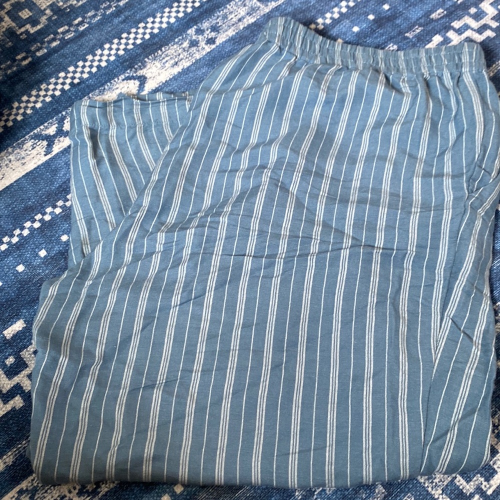 Madewell Blue and White Linen pants